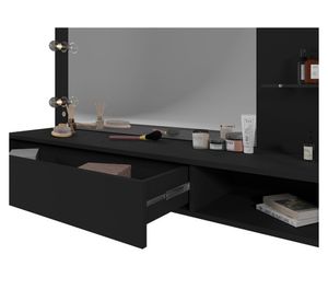 Tocador 1 cajón Lumiere negro 76.5x135x30 cm