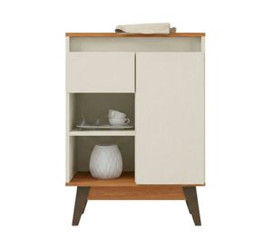 Buffet 1 cajón Marsala beige/roble 80x60x30 cm