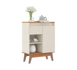 Buffet 1 cajón Marsala beige/roble 80x60x30 cm