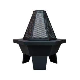 Brasero Rain 1 quemador negro mate.