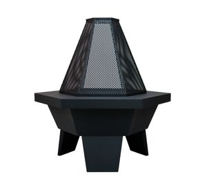 Brasero Rain 1 quemador negro mate.