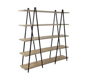 Repisa Lyrata roble/negro 150x150x33 cm