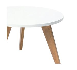 Set mesa centro Manchester 7x68x64 cm blanco/roble miel