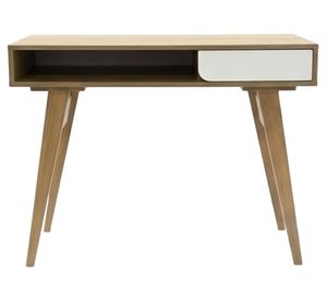 Escritorio 1 cajón Fuji blanco/roble/miel 100x78x45 cm