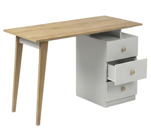 Escritorio 3 cajones Everest blanco y roble miel 120x77x58 cm