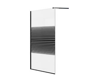 Mampara fija baño Strava negro 190×90cm vidrio 8 mm