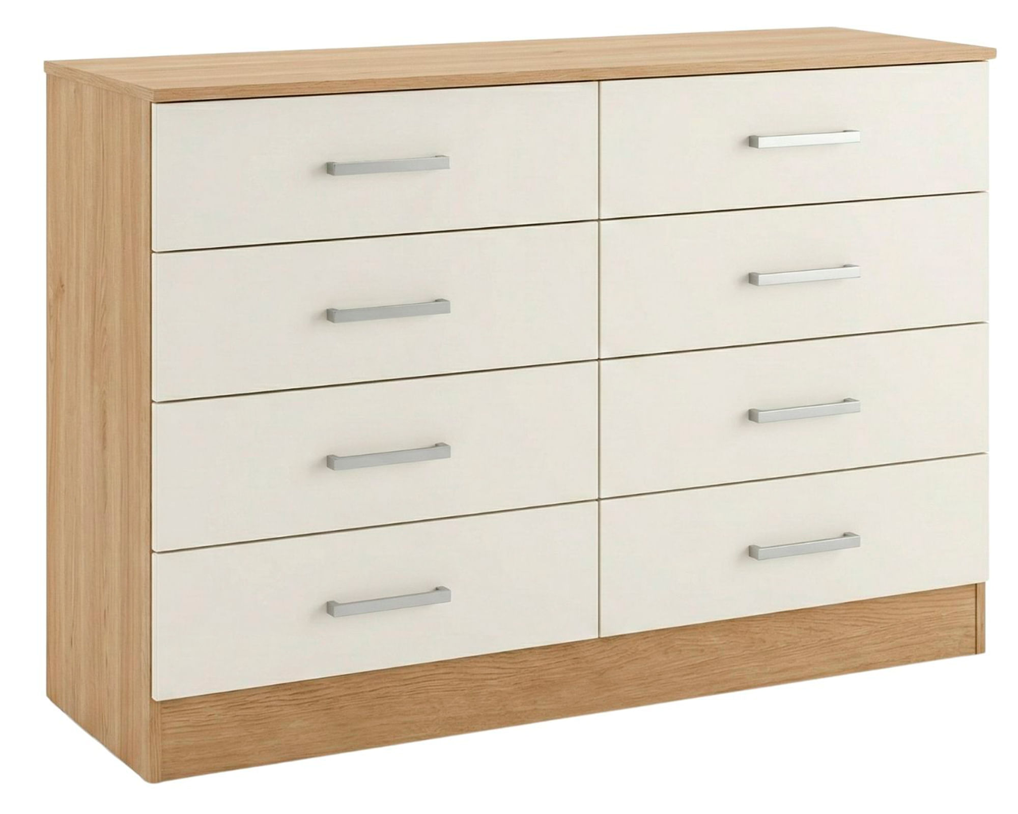 Exit Cómoda 8 cajones 8P4C beige/roble 76x117x40 cm
