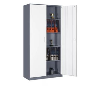 Armario Acero 90x40x185 cm. 2 Cuerpos 2 Puertas Band Horiz.