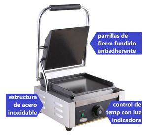 Plancha Sandwichera Panini Grill Lisa Acero Inox.