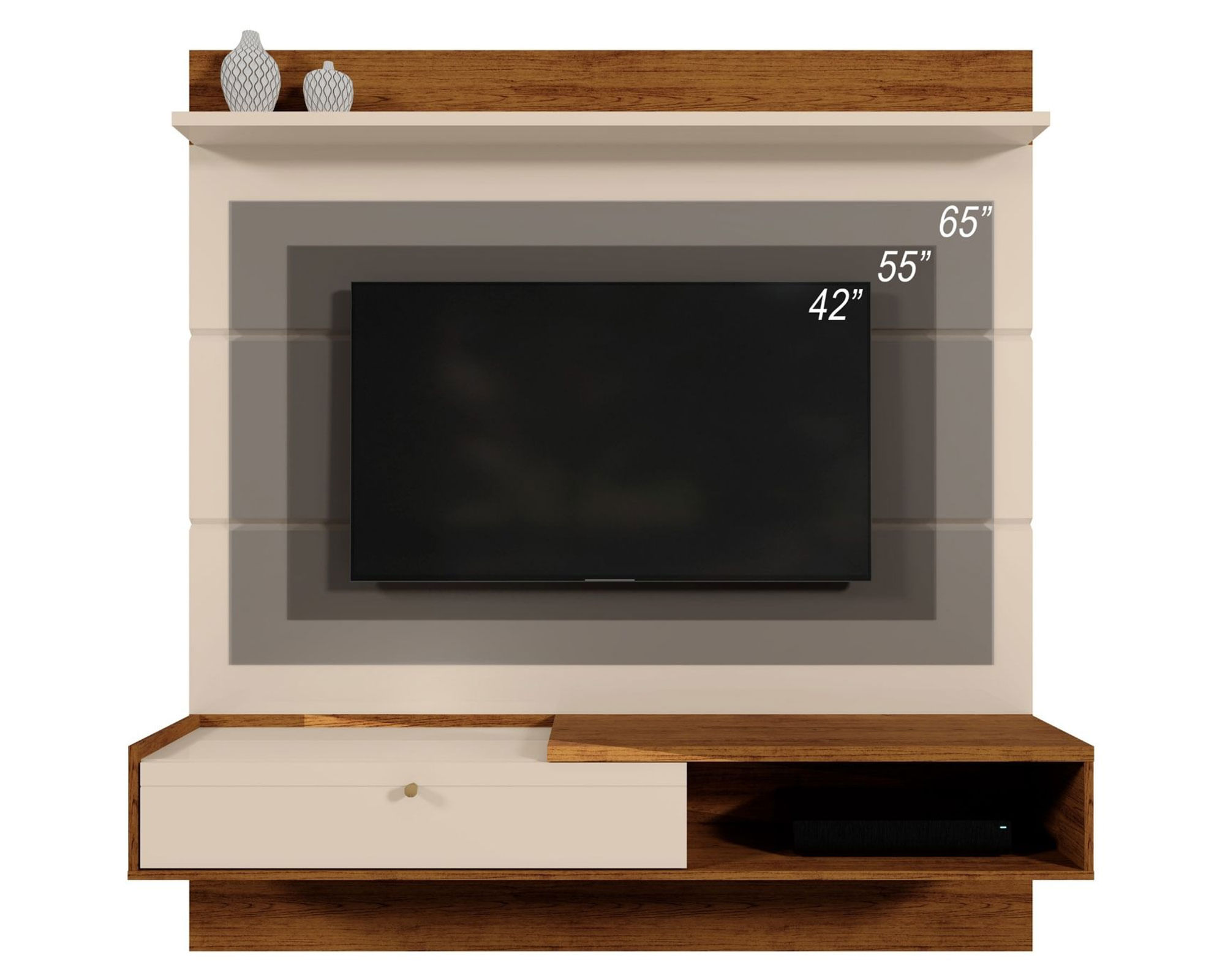 Exit Panel TV 65" Triunfo beige/nogal