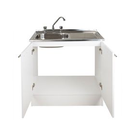 Kit plus lavaplato 100 derecho blanco 98 cm