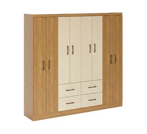 Clóset 8 puertas 8P4C roble/beige 177x183x40 cm