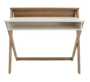 Escritorio pata cruzada Xavier blanco/roble miel