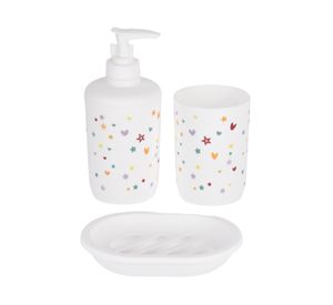 Set accesorios baño Corazones 3 piezas