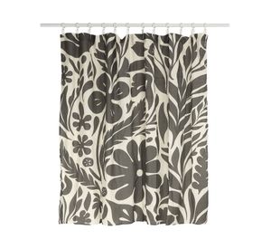 Cortina baño flores verdes 180x180 cm