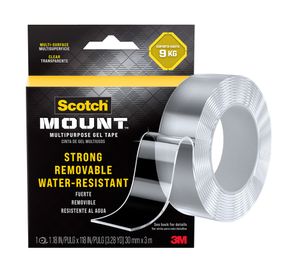 Cinta gel multiuso 9 kg transparente 30 mm x 3 m