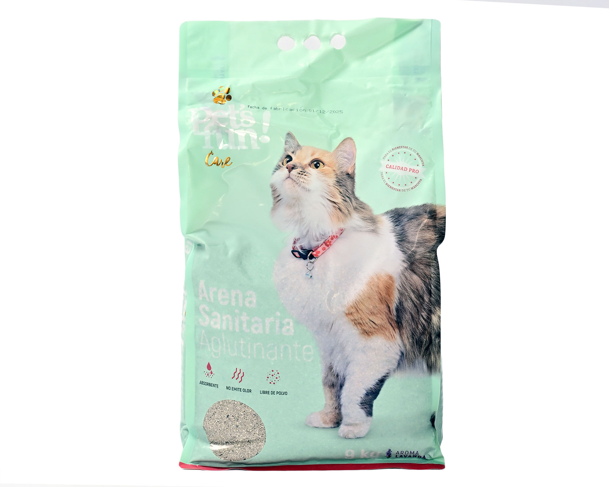 Arena sanitaria aglutinada carbón activado lavanda 9 kg