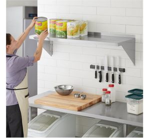 Repisa Mural Lisa 150x30 cm Acero Inoxidable WS-1500