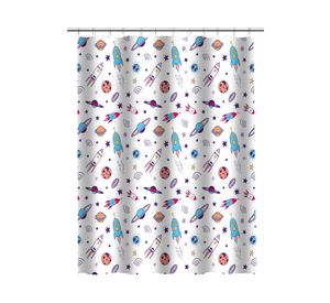 Cortina baño espacio 180x180 cm + ganchos