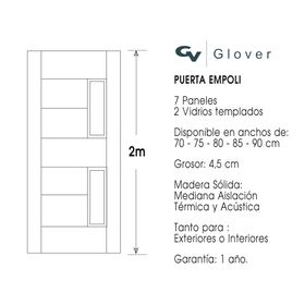 Puerta Empoli Crudo pino radiata 85x200 cm