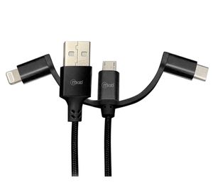 Cable 3 en1 certificado 9269 1m negro
