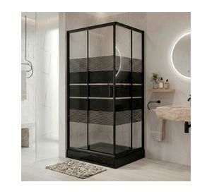 Shower rectangular Style negro 198x100x80 cm + receptáculo