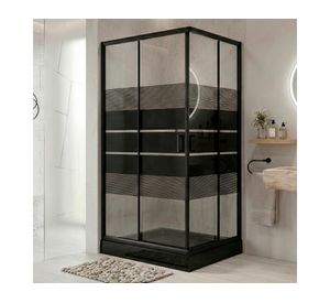 Shower Rectangular Style negro 198x120x80 cm + receptáculo