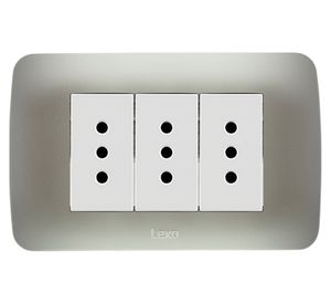 Toma corriente triple KER-10A plata