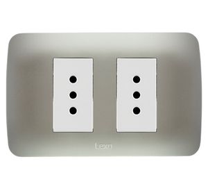 Toma corriente doble KER-10A 10A plata