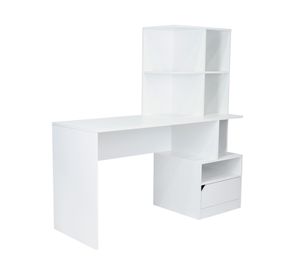 Escritorio biblioteca 1 puerta Alito 140x140x50 cm blanco