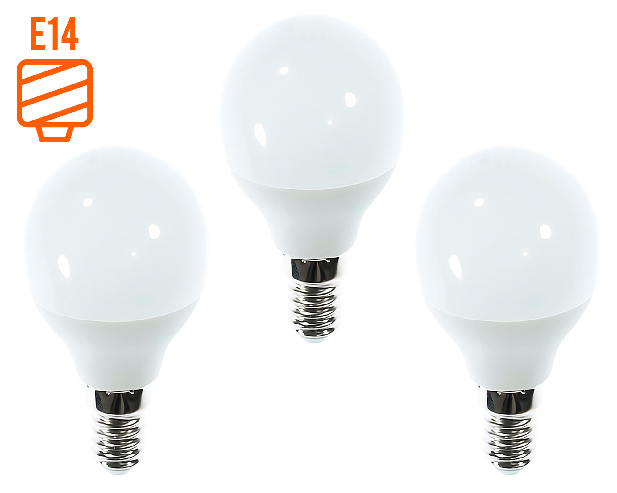 Ampolleta LED G45 E14 luz fría 3 un.