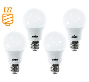 Ampolleta LED A60 E27 luz cálida 4 un.