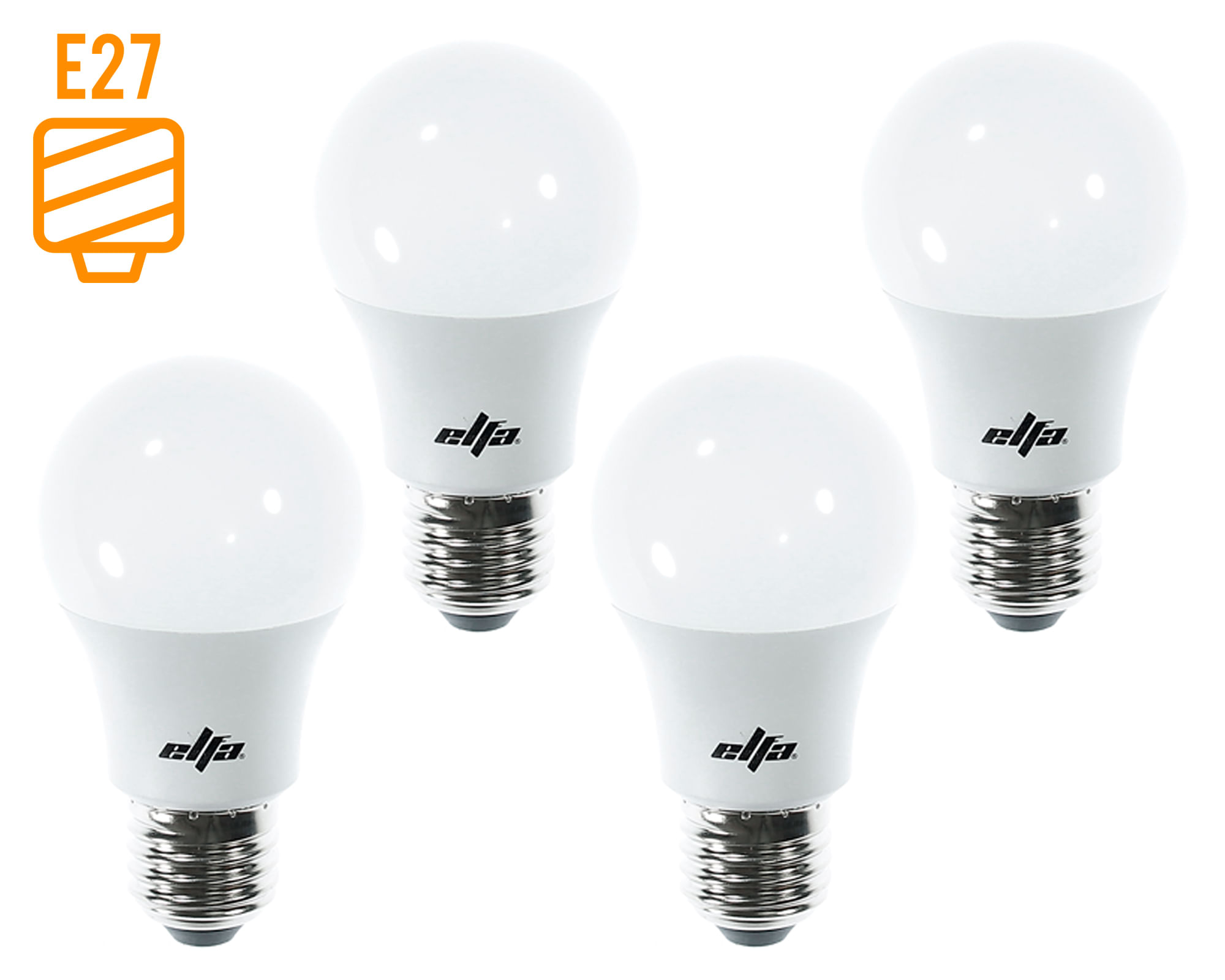 Ampolleta LED A60 E27 luz cálida 4 un.