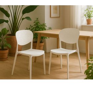 Silla apilable plástico Deco Hamburg blanco