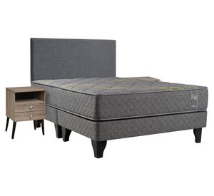 Cama europea Bali 2 plazas base dividida + set de muebles