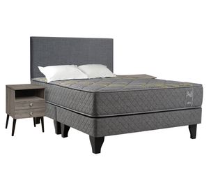 Cama europea Bali King base dividida + almohadas + set de muebles