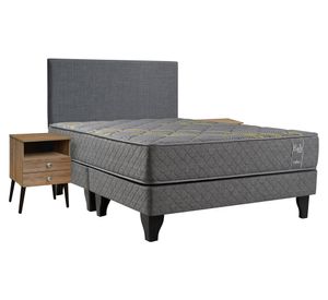 Cama europea Bali King base dividida + set de muebles