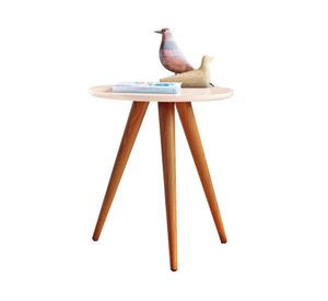 Mesa lateral redonda Alba 50x44x44 cm off white
