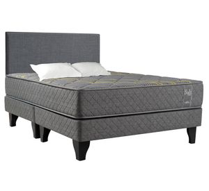 Cama europea Bali 2 plazas base dividida + respaldo + pack almohada Imperial