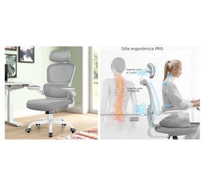 Silla escritorio ergonómica 8.2 kg Pro gris