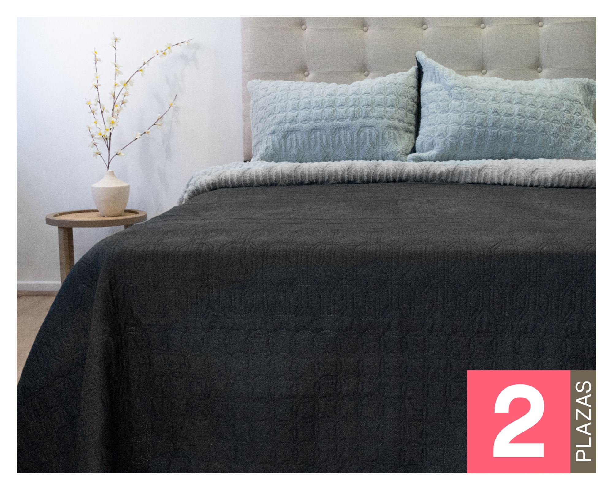 Doral Quilt hotpress Viena 2 plazas negro