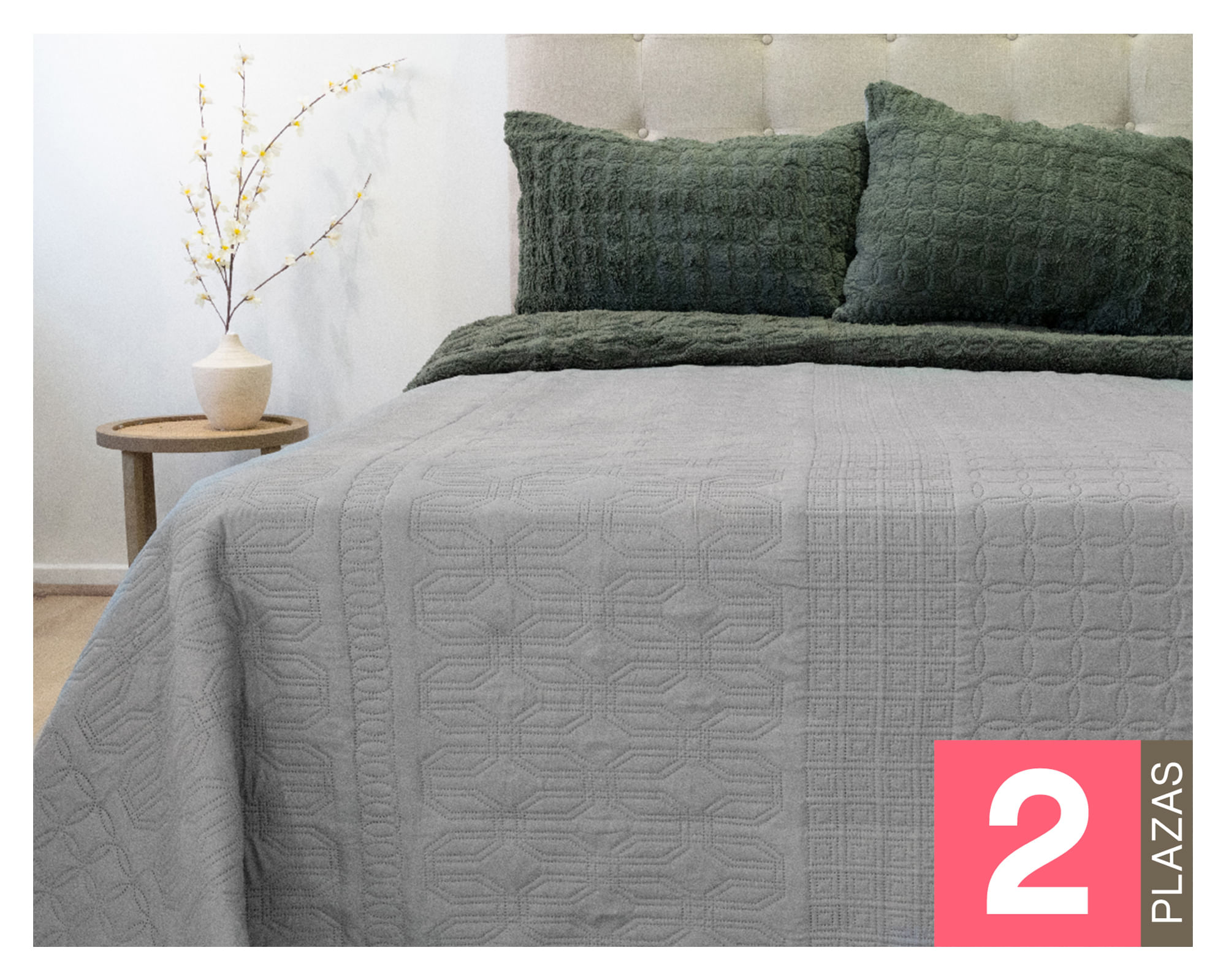 Doral Quilt hotpress Viena 2 plazas gris