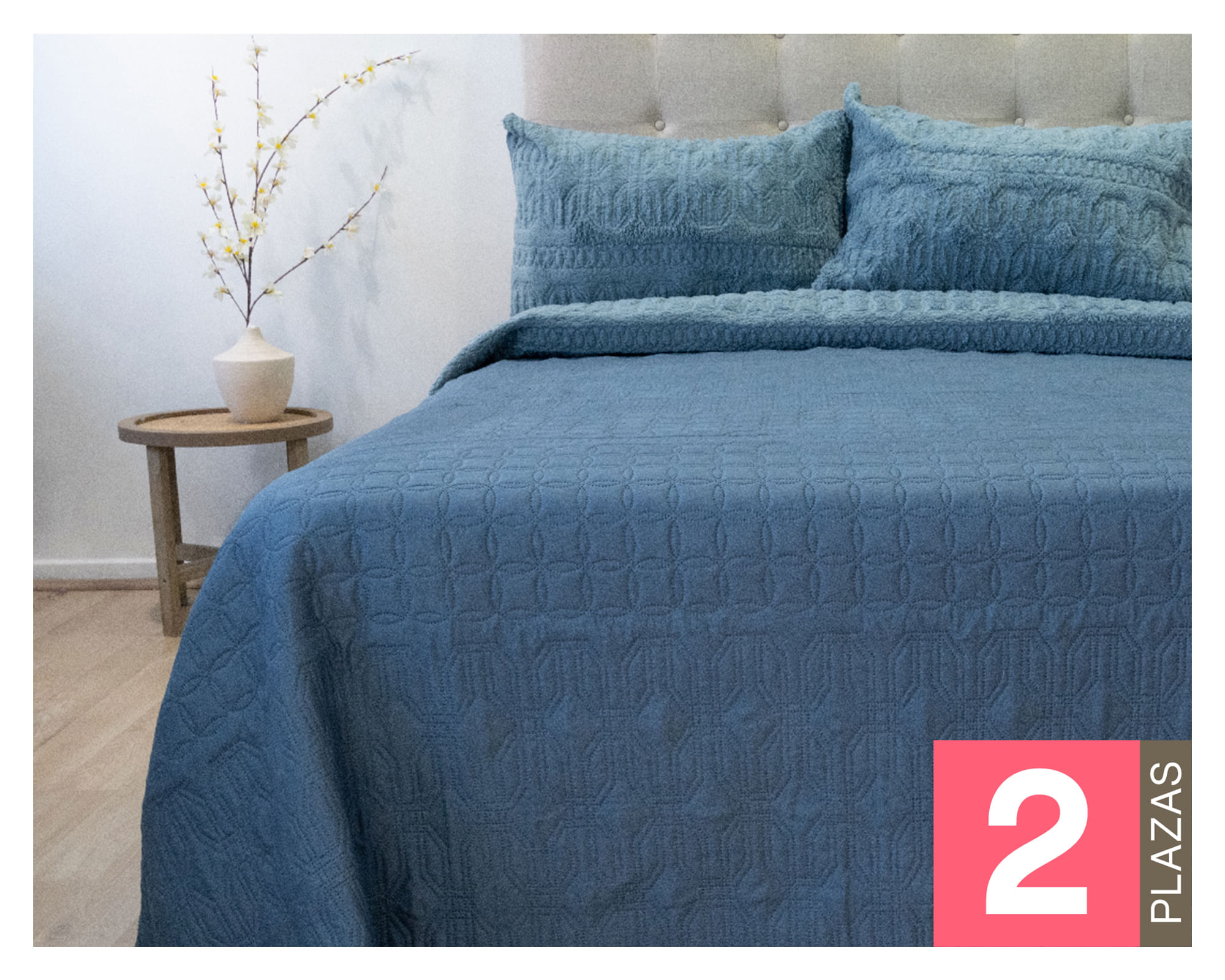 Doral Quilt hotpress Viena 2 plazas azul