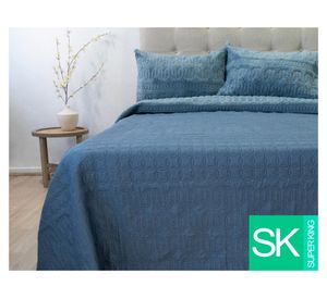 Quilt hotpress Viena Súper King azul