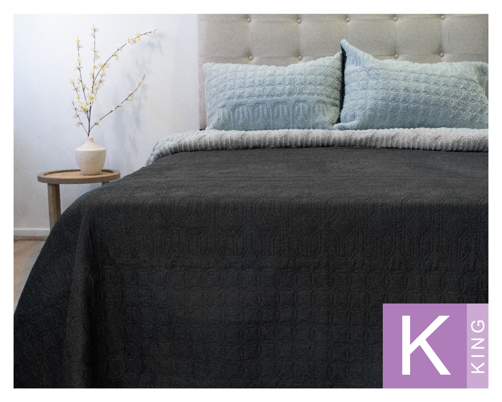 Doral Quilt hotpress Viena King negro