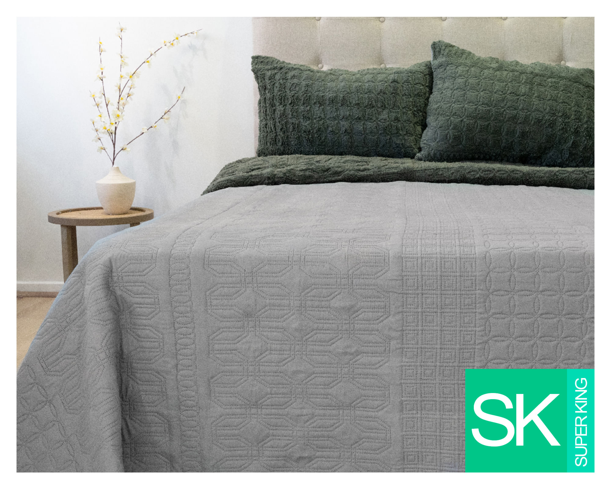 Doral Quilt hotpress Viena Súper King gris