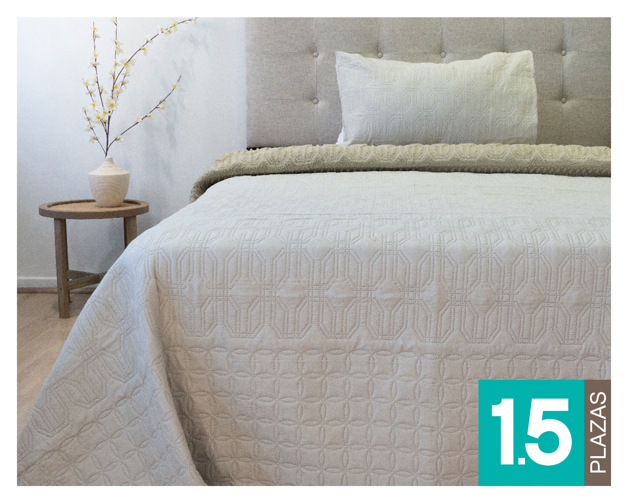Doral Quilt hotpress Viena 1.5 plazas beige