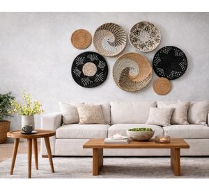 Decoración pared platos Kailua ratán/bamboo