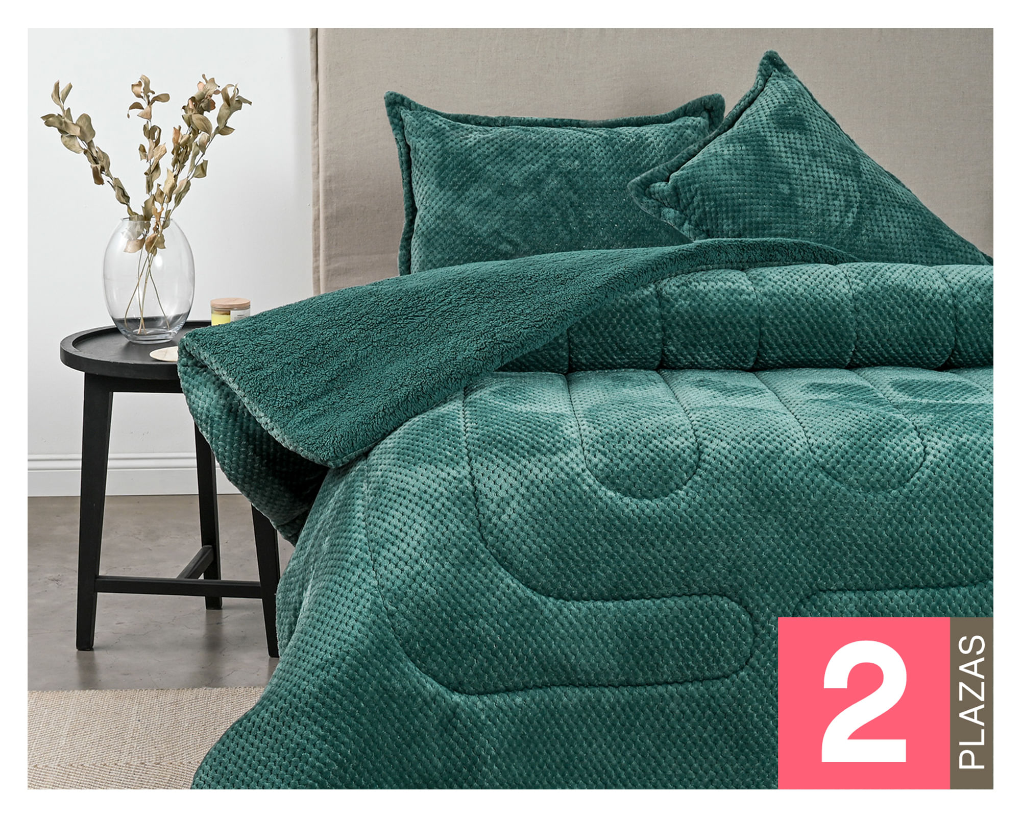 American Family Plumón Jade verde 2 plazas