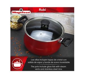Batería 7 piezas Rubi rojo Magefesa.